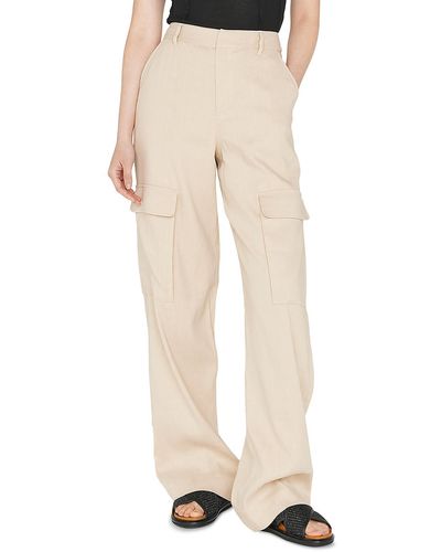 FRAME High Rise Flare Legs Cargo Pants - Natural