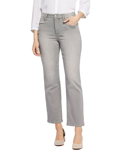 NYDJ Relaxed Ankle Straight Leg Jeans - Gray