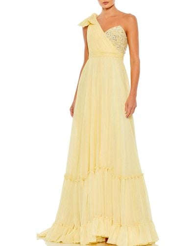 Mac Duggal Embellished Long Evening Dress - Yellow