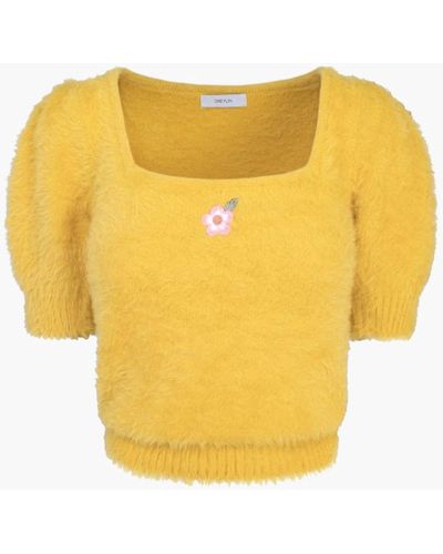 Greylin Bae Cozy Embroidered Sweater - Yellow