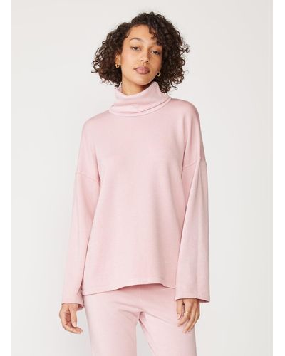 Stateside Softest Fleece Turtleneck Top - Pink