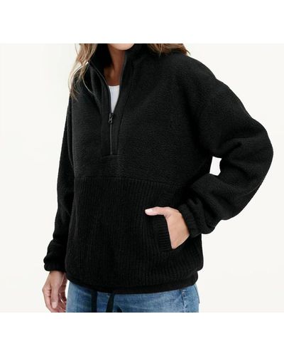 Splendid Boulder Half-zip Pullover In Black