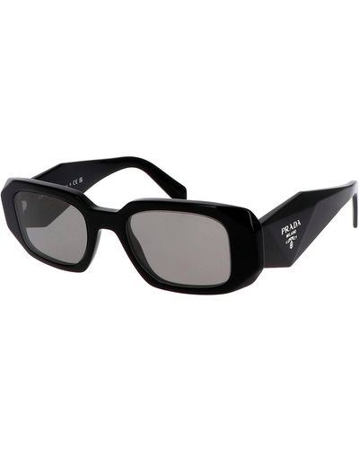 Prada Pr 17ws 1ab07z 49mm Rectangle Sunglasses - Black