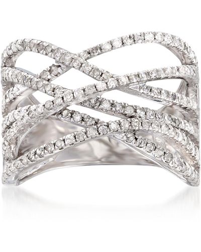 Ross-Simons Multi-row Diamond Crisscross Ring - White