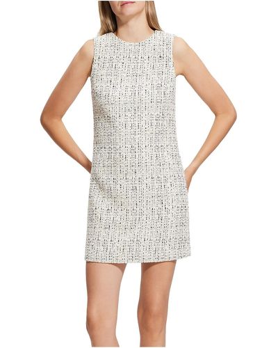 Theory Dr. Hatch Textured Tweed Shift Dress - White