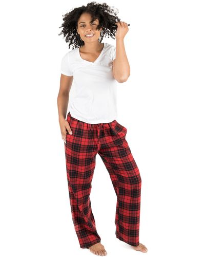 Leveret Christmas Flannel Pajama Pants Plaid - Red