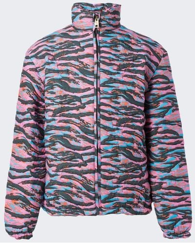 ERL Printed Quilted Puffer Jacket - Blue