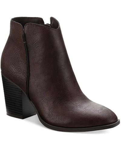 Sun & Stone Graceyy Faux Leather Ankle Ankle Boots - Brown