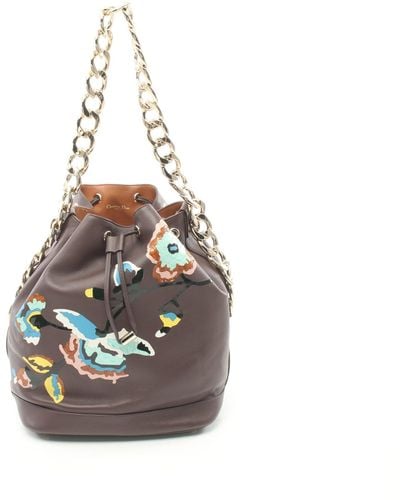 Dior Chain Shoulder Bag Leather Dark Color - Multicolor