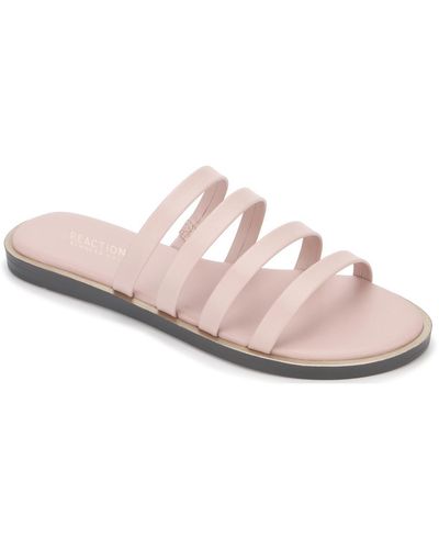 Kenneth Cole Sloan Four Band Faux Leather Strappy Slide Sandals - Pink