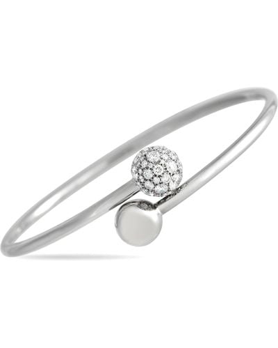 Tiffany & Co. Hardwear 18k Gold Diamond Ball Bypass Bangle Bracelet Ti03-030824 - White