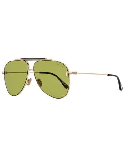 Tom Ford Brady Pilot Sunglasses Tf1018 28n Gold/black 60mm