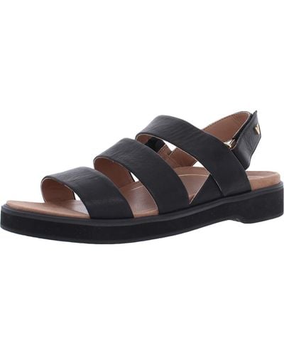 Vionic Keomi Leather Flat Footbed Sandals - Black
