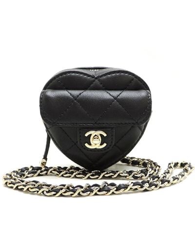 Chanel Leather Clutch Bag (pre-owned) - Black