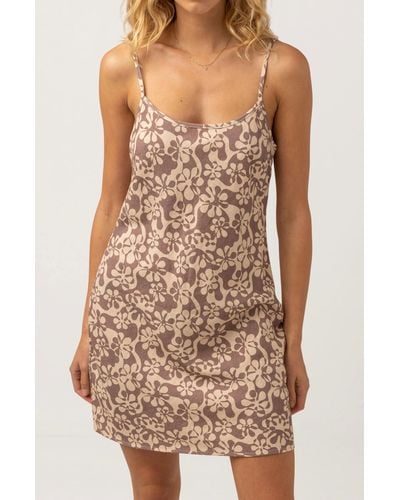 Rhythm Drifter Floral Mini Dress - Brown
