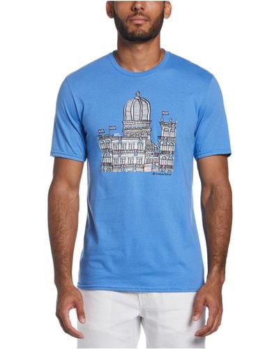 Cubavera Crewneck Graphic Graphic T-shirt - Blue