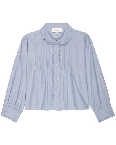 The Great The Parasol Top In Light Chambray - Blue