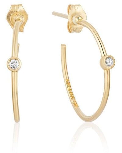 Ariana Rabbani Single Diamond Hoop Earrings (small) - White
