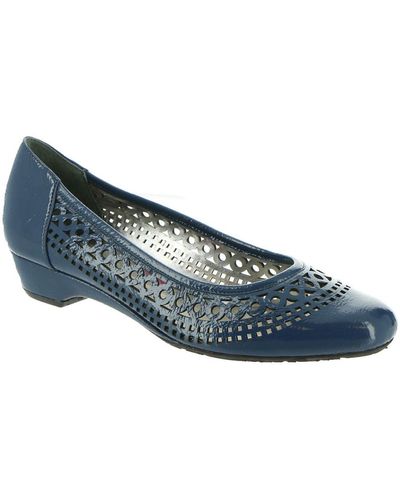 Ros Hommerson Tina Slip On Perforated Ballet Flats - Blue