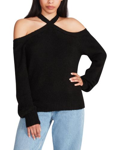Steve Madden Knit Pullover Crop Sweater - Black