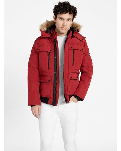 Guess Factory Dustin Puffer Jacket - Red