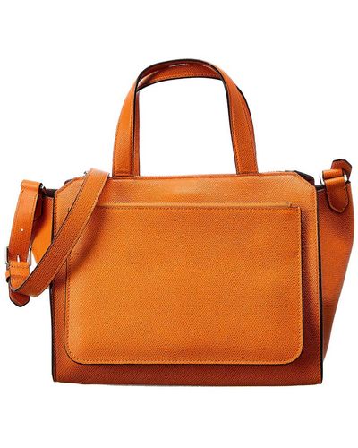 Valextra Passepartout Medium Leather Tote - Orange