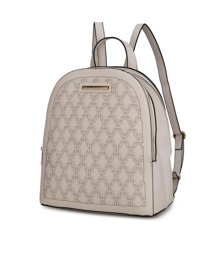 MKF Collection by Mia K Sloane Vegan Leather Multi Compartment Backpack - Gray