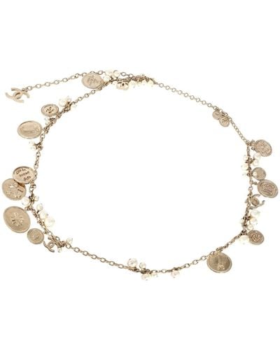 Chanel B 2014 P Long Medallion Necklace - Metallic