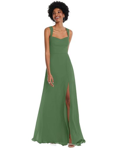 After Six Contoured Wide Strap Sweetheart Maxi Dress - Green