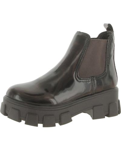 Circus by Sam Edelman Larissa Patent Leather Pull On Chelsea Boots - Gray