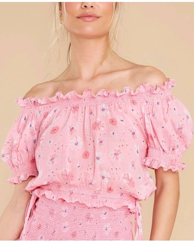 LoveShackFancy Rosalinda Crop Top - Pink