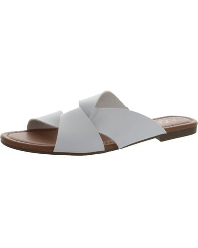 Sugar Olena Faux Leather Slip On Flat Sandals - White