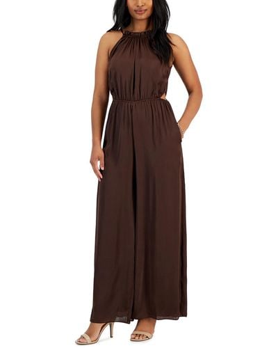 Taylor Cut-out Polyester Jumpsuit - Brown