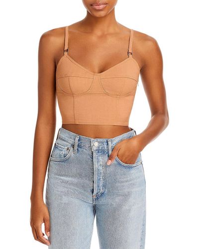 A.L.C. Ruched Sweetheart-neck Cropped - Blue