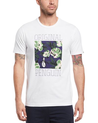 Original Penguin Cotton Foral Graphic T-shirt - White