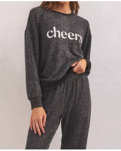 Z Supply Cheers Relaxed Long Sleeve Top - Gray