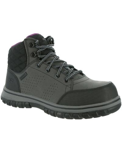 Skechers Mccoll Leather Steel Toe Work & Safety Boot - Black