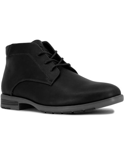 Nautica Largo Faux Leather Ankle Chukka Boots - Black