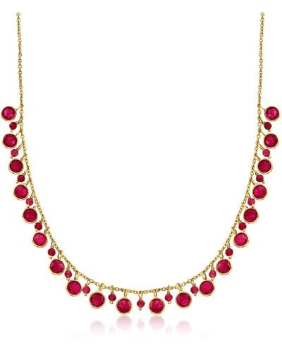 Ross-Simons Ruby Drop Necklace - Red