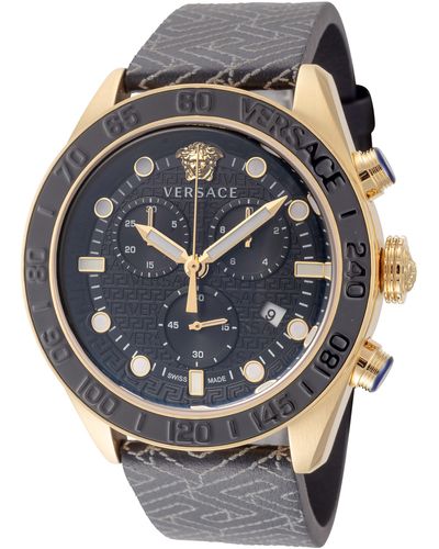 Versace 43mm Black Quartz Watch Ve6k00123 - Metallic