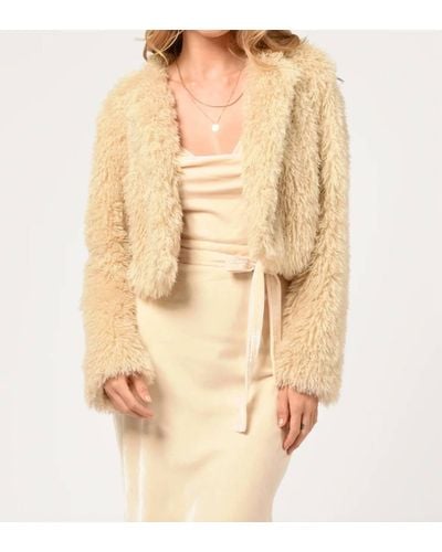 Adelyn Rae Thalia Faux Fur Cropped Coat - Natural