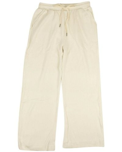 John Elliott White Cotton Corduroy Cropped Sweatpants - Natural