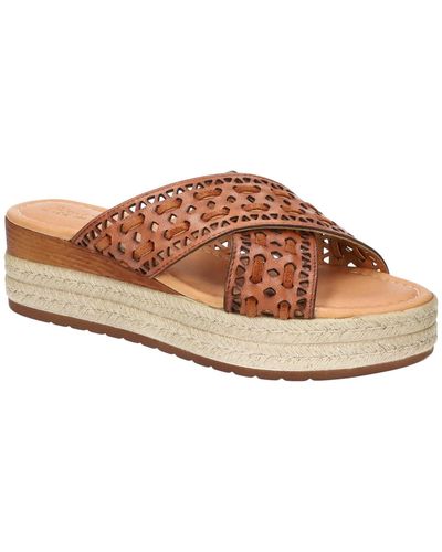 Bella Vita Exa-italy Leather Open Toe Platform Sandals - Brown