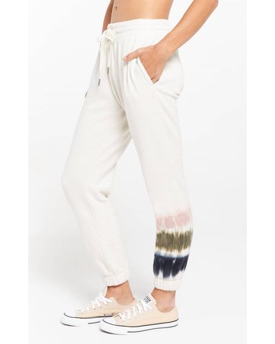 Z Supply Selene Stripe Tie Dye Fleece sweatpants - White