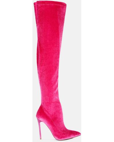 LONDON RAG Madmiss Stiletto Calf Boots - Pink