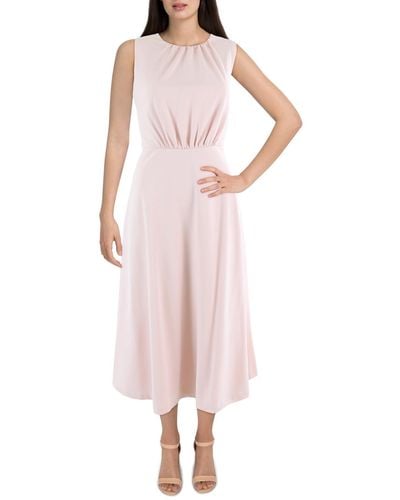 Calvin Klein Sleeveless Open Back Midi Dress - Pink