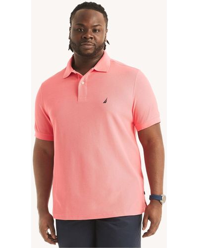 Nautica Big & Tall Sustainably Crafted Classic Fit Deck Polo - Pink