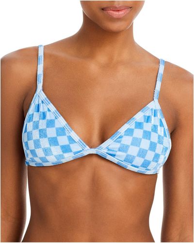 Peixoto Bomba Velvet Adjustable Straps Bikini Swim Top - Blue