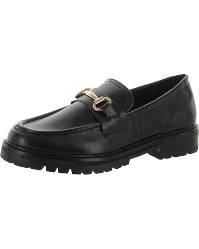 Steve Madden Mistor Patent lugged Sole Loafers - Black
