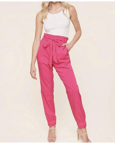 Sugarlips Paper Bag Waist Pants - Pink